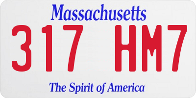 MA license plate 317HM7
