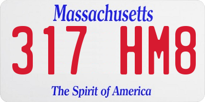 MA license plate 317HM8