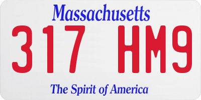 MA license plate 317HM9