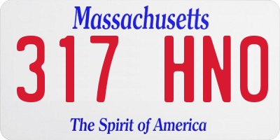 MA license plate 317HN0