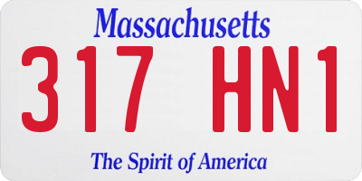 MA license plate 317HN1