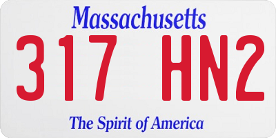 MA license plate 317HN2