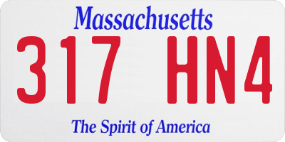 MA license plate 317HN4