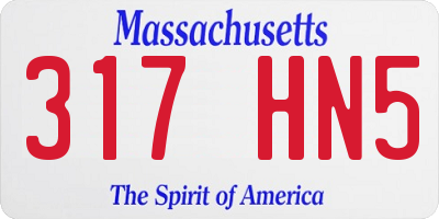 MA license plate 317HN5