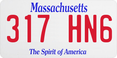 MA license plate 317HN6