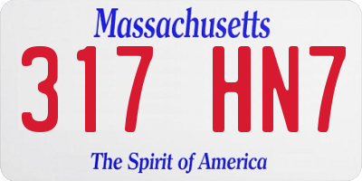 MA license plate 317HN7
