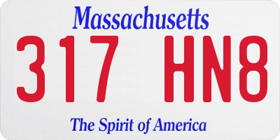 MA license plate 317HN8