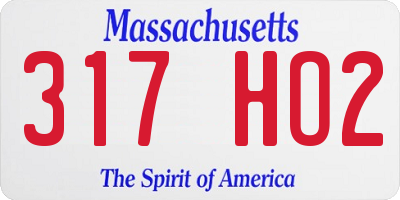 MA license plate 317HO2