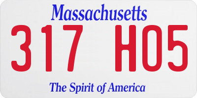 MA license plate 317HO5
