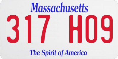 MA license plate 317HO9