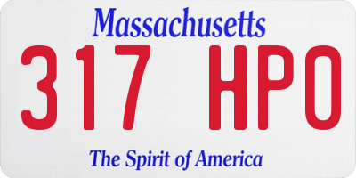 MA license plate 317HP0