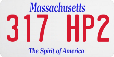 MA license plate 317HP2