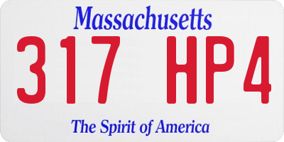 MA license plate 317HP4