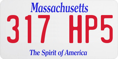 MA license plate 317HP5