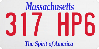 MA license plate 317HP6