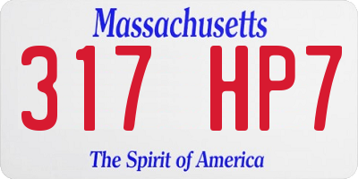 MA license plate 317HP7