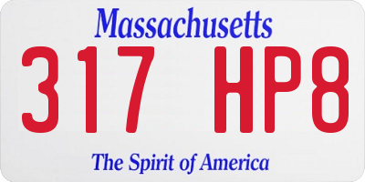 MA license plate 317HP8