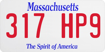 MA license plate 317HP9