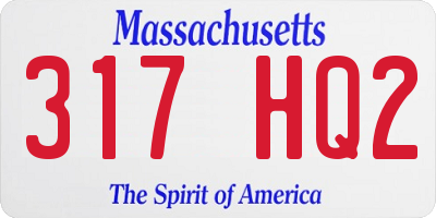 MA license plate 317HQ2