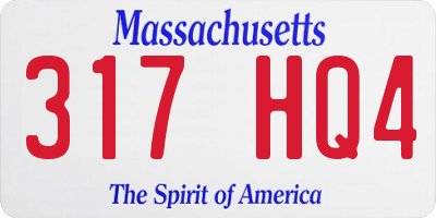 MA license plate 317HQ4