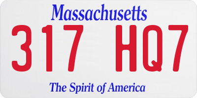 MA license plate 317HQ7
