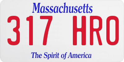 MA license plate 317HR0