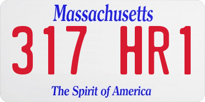 MA license plate 317HR1
