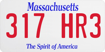 MA license plate 317HR3