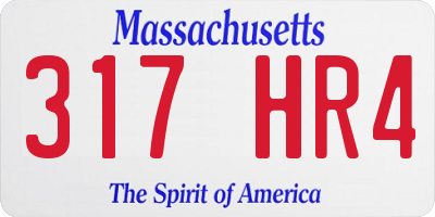 MA license plate 317HR4