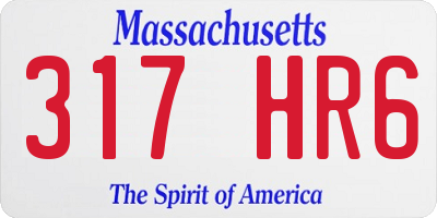 MA license plate 317HR6
