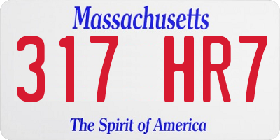 MA license plate 317HR7