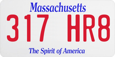 MA license plate 317HR8