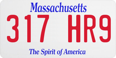MA license plate 317HR9