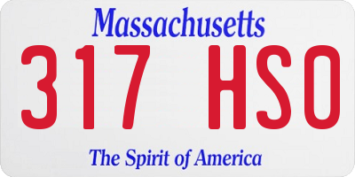 MA license plate 317HS0
