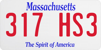 MA license plate 317HS3