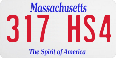 MA license plate 317HS4