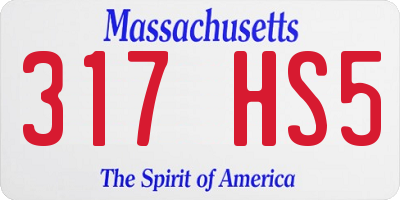 MA license plate 317HS5