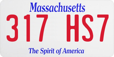 MA license plate 317HS7