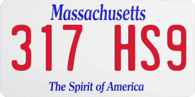 MA license plate 317HS9
