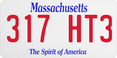 MA license plate 317HT3