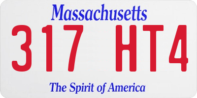 MA license plate 317HT4