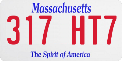 MA license plate 317HT7