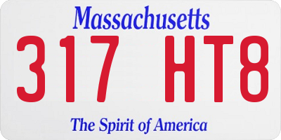 MA license plate 317HT8