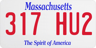 MA license plate 317HU2