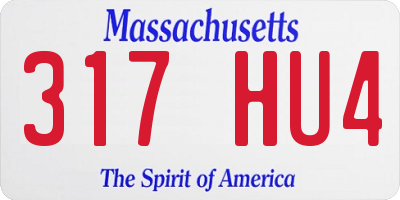 MA license plate 317HU4