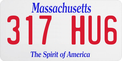 MA license plate 317HU6