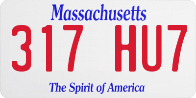 MA license plate 317HU7