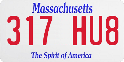 MA license plate 317HU8
