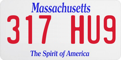 MA license plate 317HU9