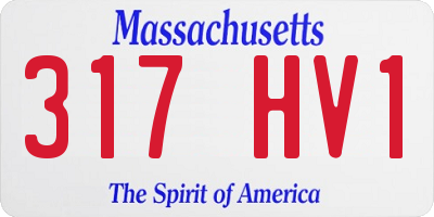 MA license plate 317HV1